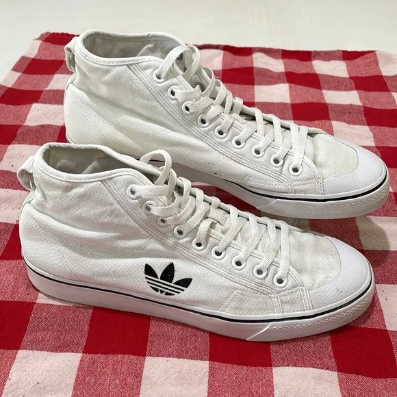 Adidas Nizza RF Hi Classic B-ball shoes in white canvas. Men 13. Excellent cond. - Picture 4 of 15
